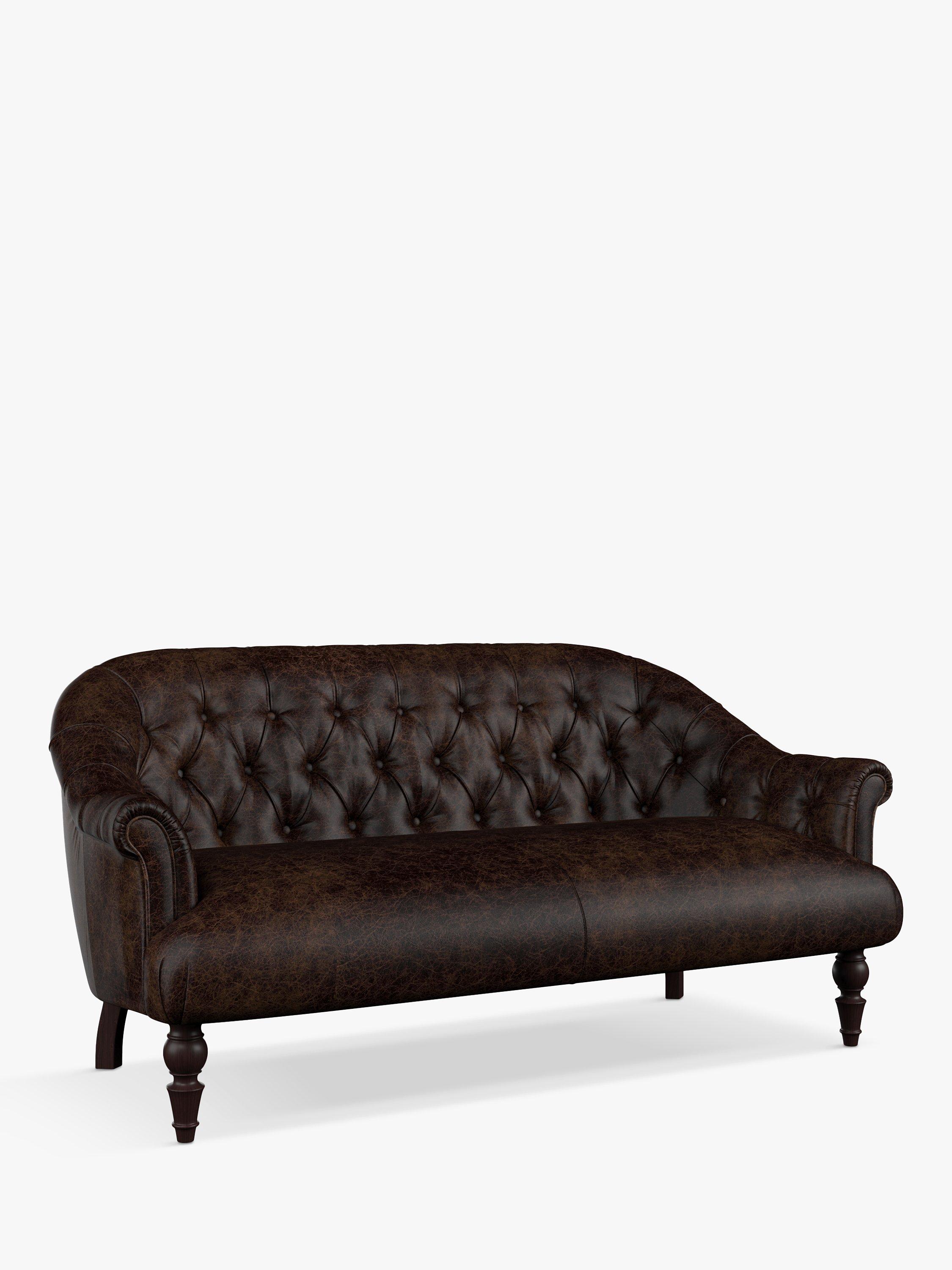 Aughton Range, Tetrad Aughton Petite 2 Seater Leather Sofa, Galveston Walnut