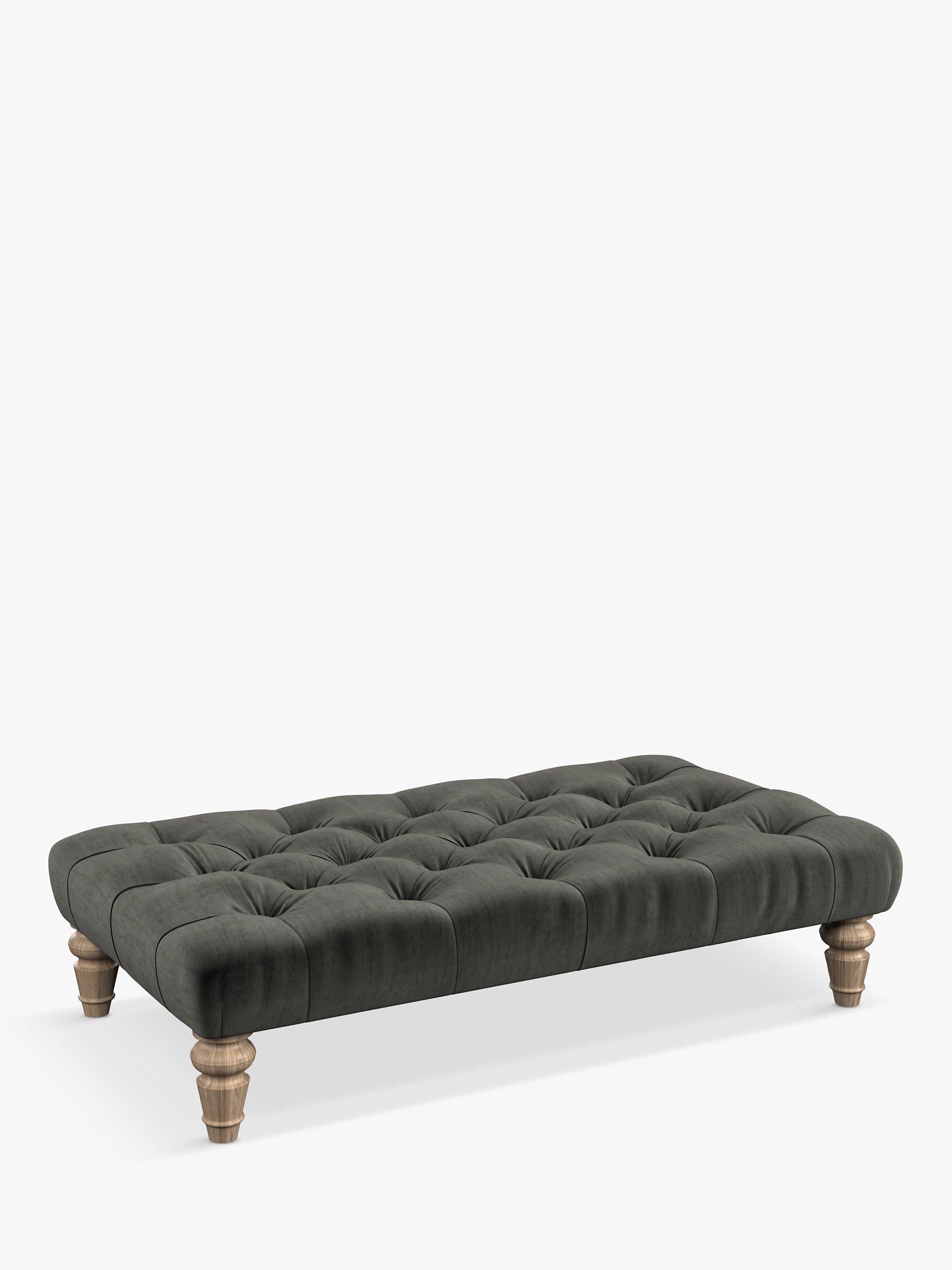 Lewis Range, Tetrad Lewis Cosy Club Large Buttoned Top Footstool, Odyssey Flint