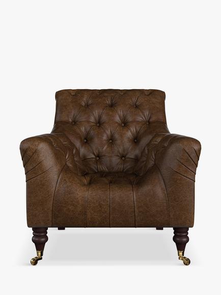 Tetrad Skittle Leather Armchair, Galveston Bark