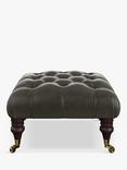 Tetrad Skittle Button Leather Footstool, Galveston Slate