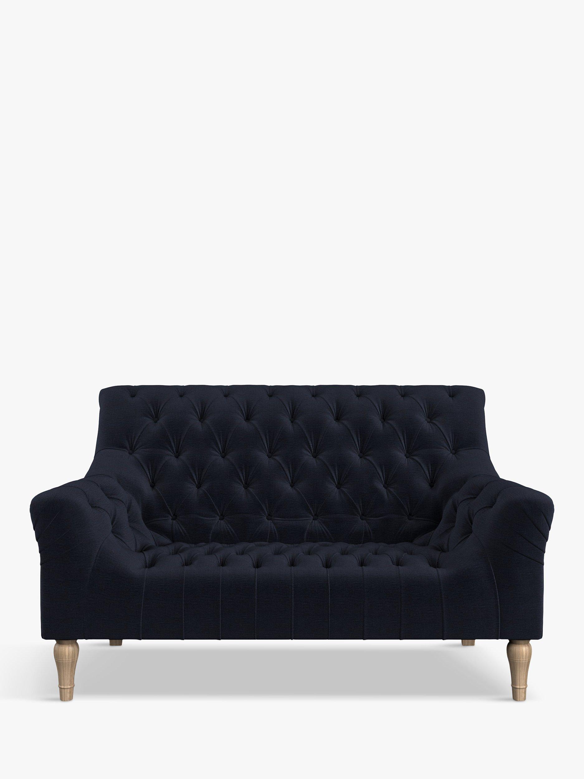 Skittle Range, Tetrad Cosy Club Skittle Petite 2 Seater Sofa, Light Leg, Chenille Dark Navy