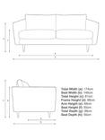 John Lewis + Swoon Latimer Medium 2 Seater Sofa, Brass Tip Leg, Fern Velvet