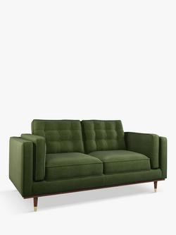 John Lewis + Swoon Lyon Medium 2 Seater Sofa, Dark Leg, Fern Green Velvet