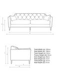 Swoon Mendel Large 3 Seater Sofa, Gold Leg