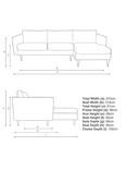 John Lewis + Swoon Latimer Large 3 Seater LHF Chaise End Sofa, Dark Leg