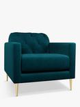 Swoon Mendel Armchair, Gold Leg, Wildwood Green Velvet