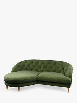 John Lewis + Swoon Radley LHF Chaise End Sofa, Fern Green Velvet, Fern Green Velvet