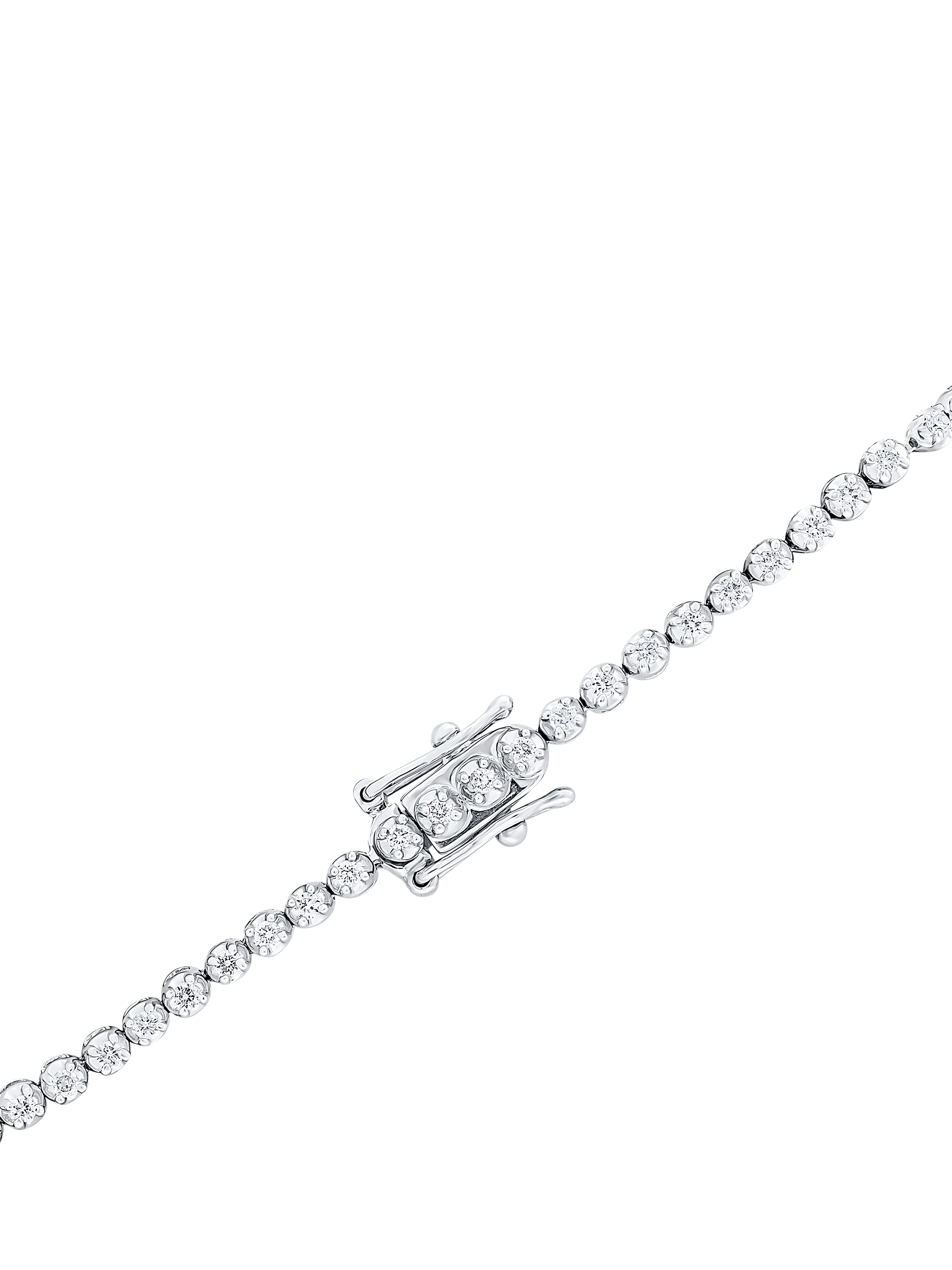Product image 2 of 5, which shows E.W Adams 18ct White Gold Diamond Claw Set Tennis Bracelet