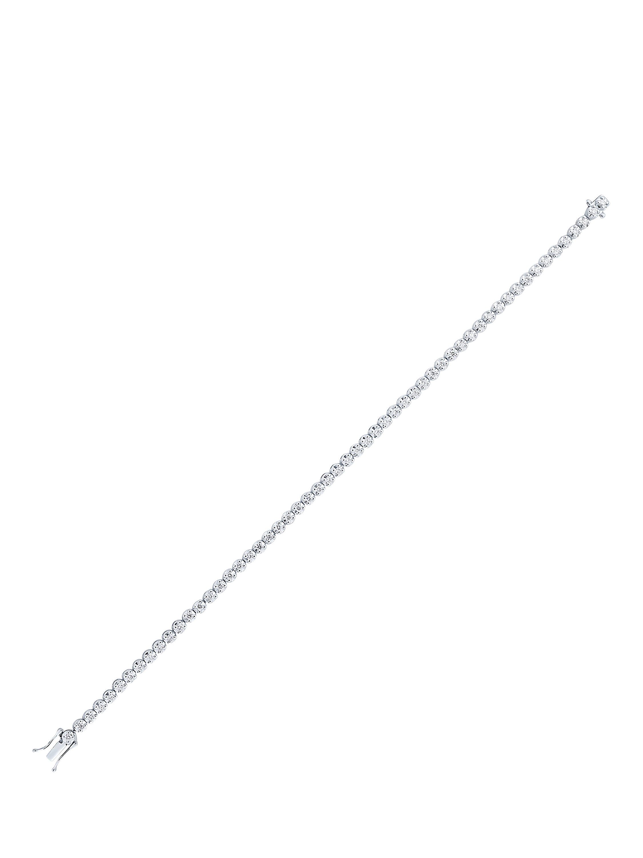 Product image 3 of 5, which shows E.W Adams 18ct White Gold Diamond Claw Set Tennis Bracelet