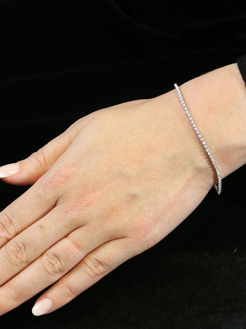 Product image 4 of 5, which shows E.W Adams 18ct White Gold Diamond Claw Set Tennis Bracelet