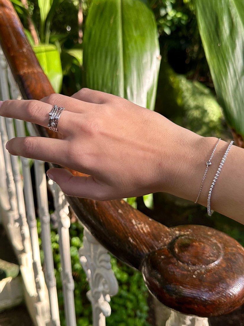 Product image 5 of 5, which shows E.W Adams 18ct White Gold Diamond Claw Set Tennis Bracelet