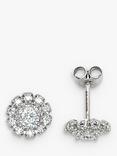 E.W Adams 18ct White Gold Diamond Illusion Set Cluster Earrings