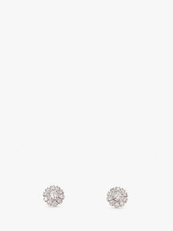 E.W Adams 18ct White Gold Diamond Illusion Set Cluster Earrings - view 2, 
