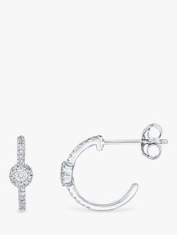 E.W Adams 18ct White Gold Diamond Hoop Earrings, White Gold