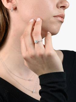 E.W Adams 18ct White Gold Diamond Hoop Earrings - view 2, White Gold