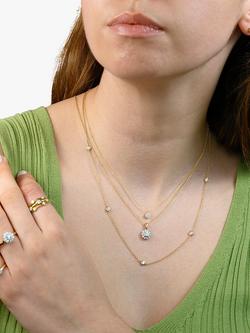 E.W Adams 18ct White & Yellow Gold Diamond Cluster Pendant Necklace - view 2, 