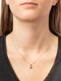 E.W Adams 18ct White Gold Diamond Cluster Pendant Necklace - view 2, 