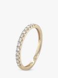 E.W Adams 18ct Yellow Gold Claw Set Diamond Half Eternity Ring, M