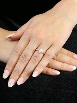 E.W Adams 18ct Yellow and White Gold Diamond Illusion Set Cluster Ring, N - view 2, Yellow Gold/White Gold