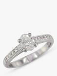 E.W Adams Platinum Oval Cut Diamond Ring, N