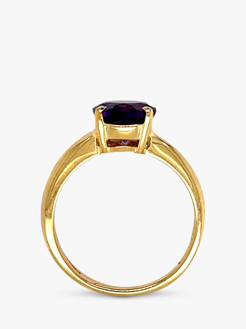Product image 3 of 5, which shows E.W Adams 9ct Yellow Gold Oval Amethyst Ring, N
