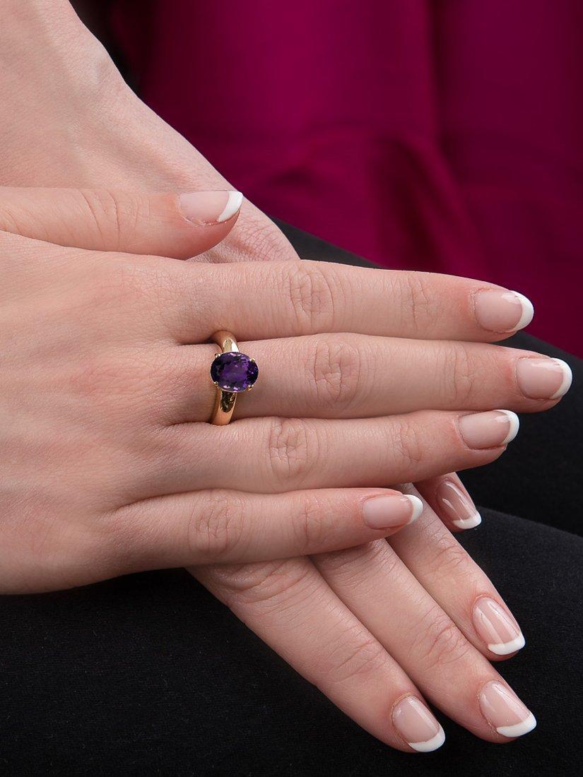Product image 5 of 5, which shows E.W Adams 9ct Yellow Gold Oval Amethyst Ring, N