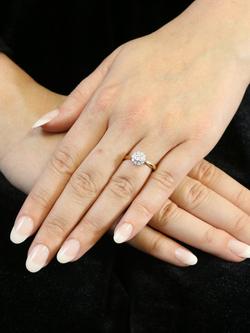 E.W 18ct Yellow and White Gold Illusion Set Diamond Cluster Ring, N - view 2, Yellow Gold/White Gold