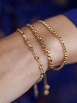 LARNAUTI Rope Chain Friendship Bracelet, Gold - view 2, Gold