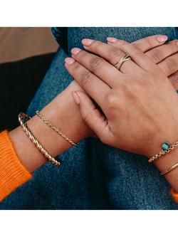 LARNAUTI Rope Cuff Bangle, Gold - view 2, Gold