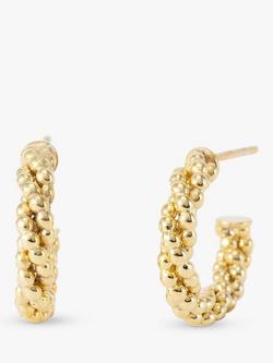 LARNAUTI Twisted Bead Hoop Earrings, Gold, Gold