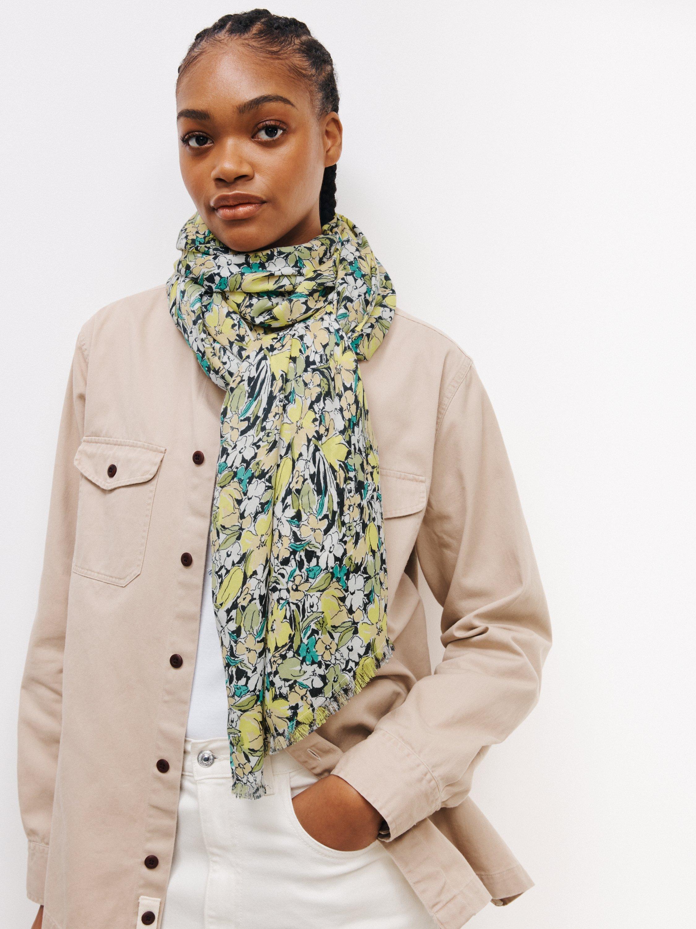 John Lewis Sketchbook Floral Print Scarf, Multi