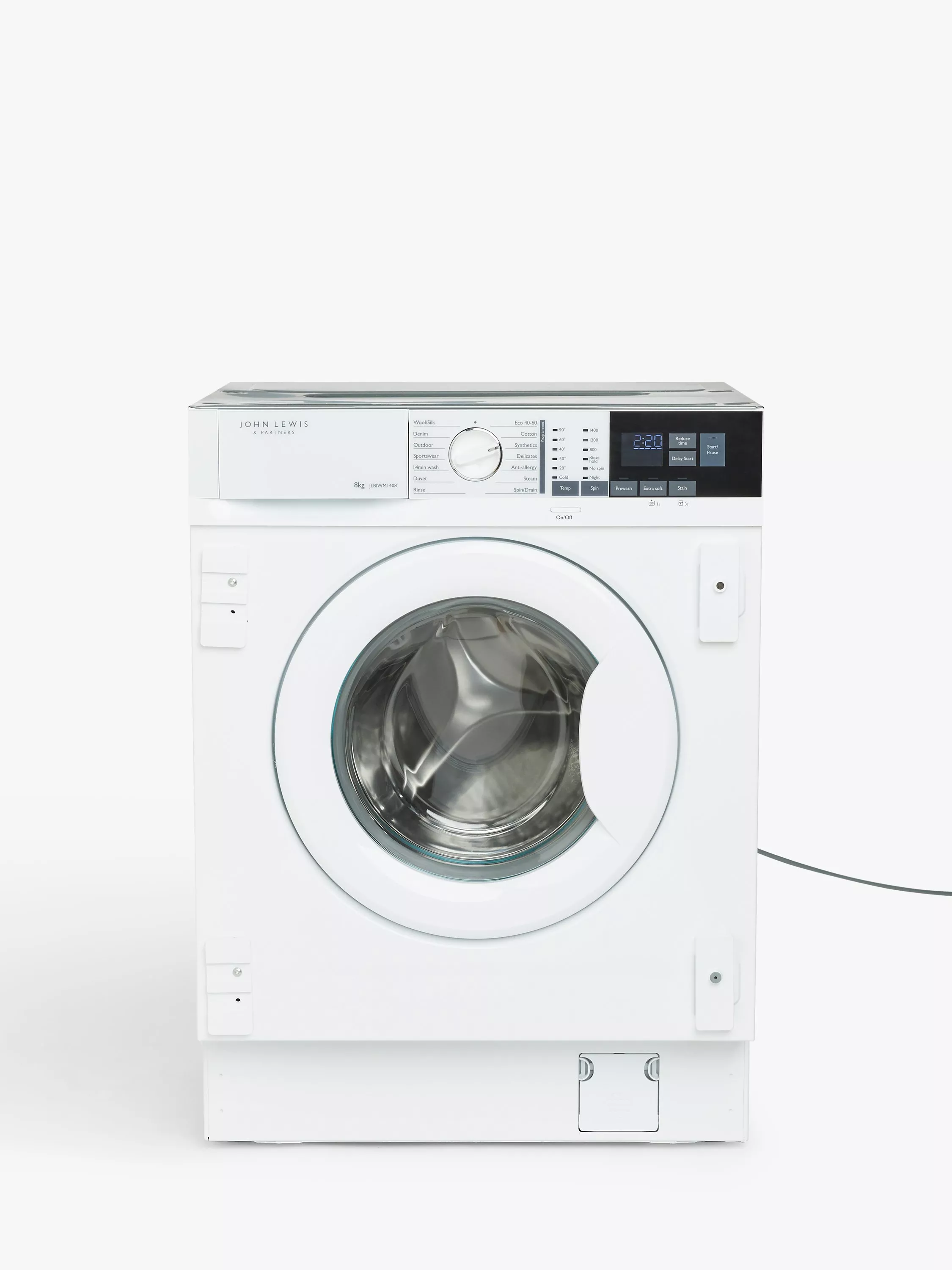 John Lewis JLBIWM1408 Integrated Washing Machine 8kg Load 1400rpm Spin White