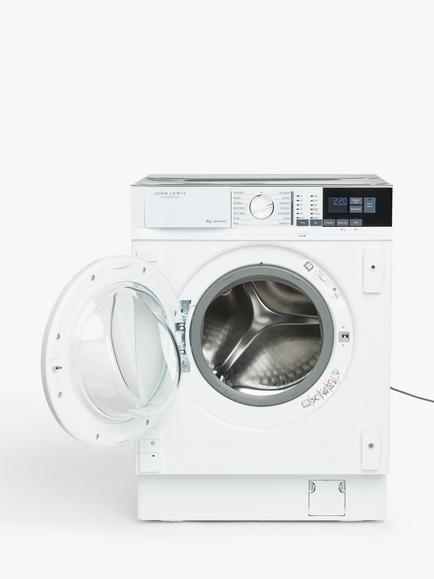 John Lewis JLBIWM1408 Integrated Washing Machine, 8kg Load, 1400rpm Spin,  White - view 2, White