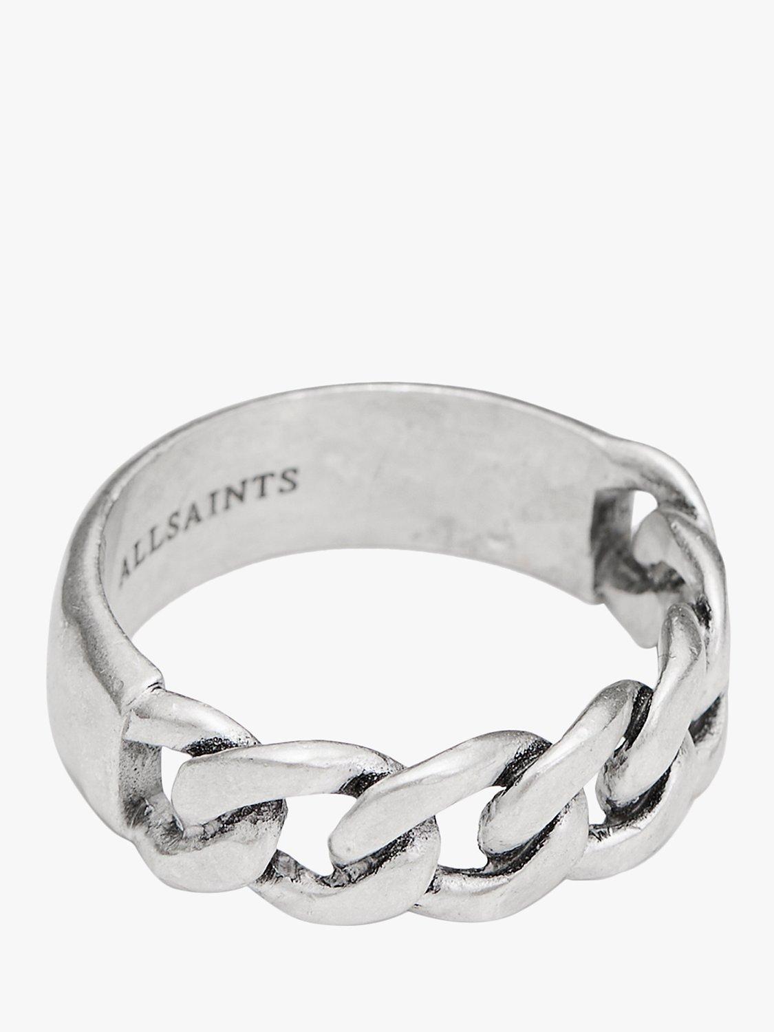 AllSaints Chain Front Ring, Silver, R