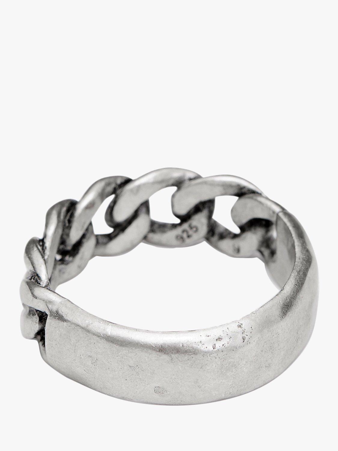 AllSaints Chain Front Ring, Silver, R