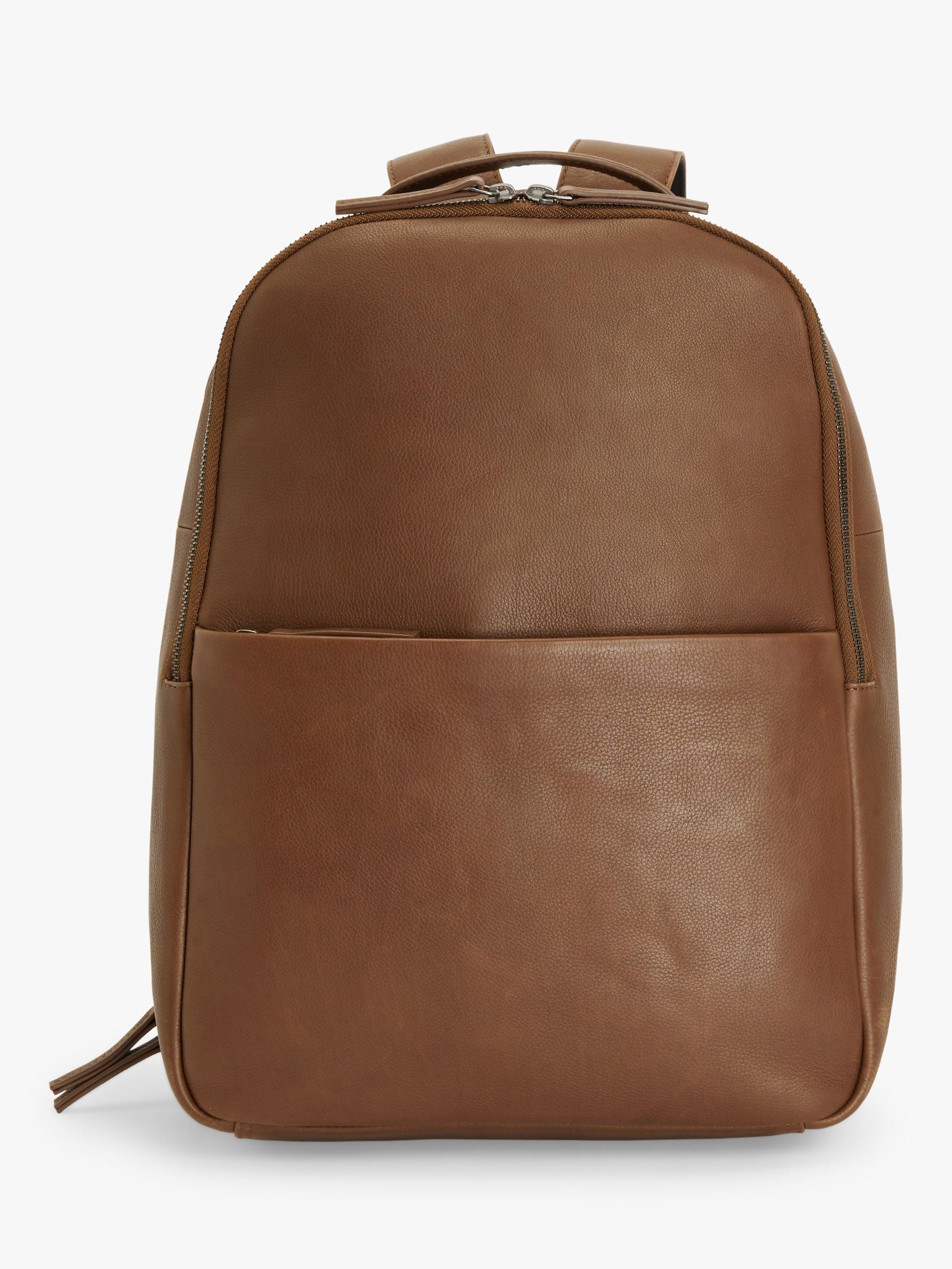 John Lewis Oslo Leather Backpack, Tan
