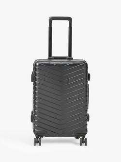 John Lewis Como Zipless 4-Wheel Cabin Suitcase, 38L, Black, Black