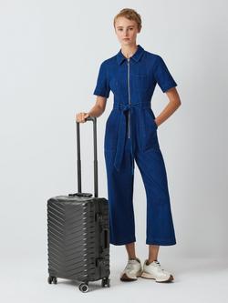 John Lewis Como Zipless 4-Wheel Cabin Suitcase, 38L, Black - view 2, Black