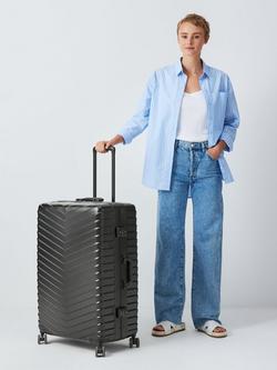 John Lewis Como Zipless 4-Wheel Large Suitcase, 95L, Black - view 2, Black