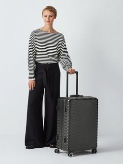 John Lewis Como Zipless 4-Wheel Medium Suitcase, 66L, Black - view 2, Black