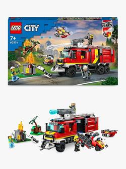 LEGO City Fire Command Unit Set with Fire Engine Toy 60374, 