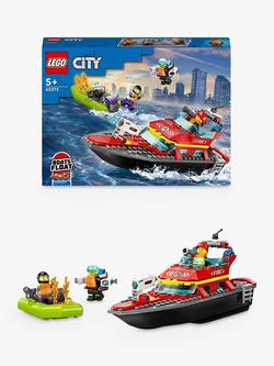 LEGO City Fire Rescue Boat Toy, Floats on Water Set 60373, 