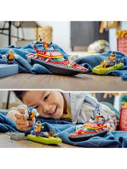 LEGO City Fire Rescue Boat Toy, Floats on Water Set 60373 - view 2, 