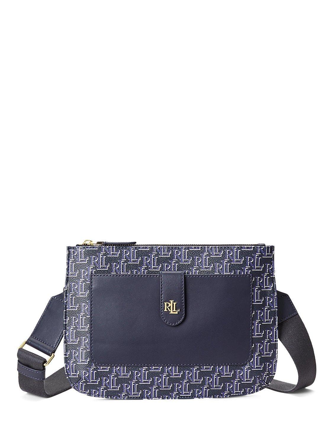 Lauren Ralph Lauren Jamey 27 Coated Canvas Cross Body Bag, French Navy