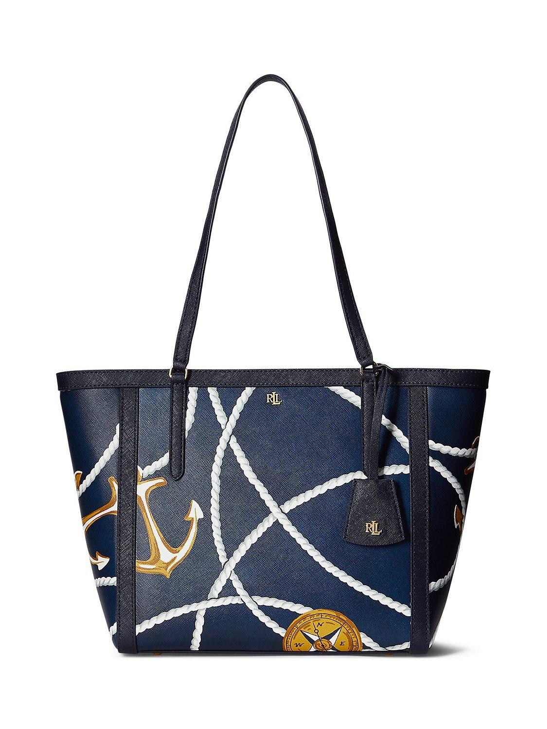 Lauren Ralph Lauren Clare Crosshatch Leather Medium Tote Bag