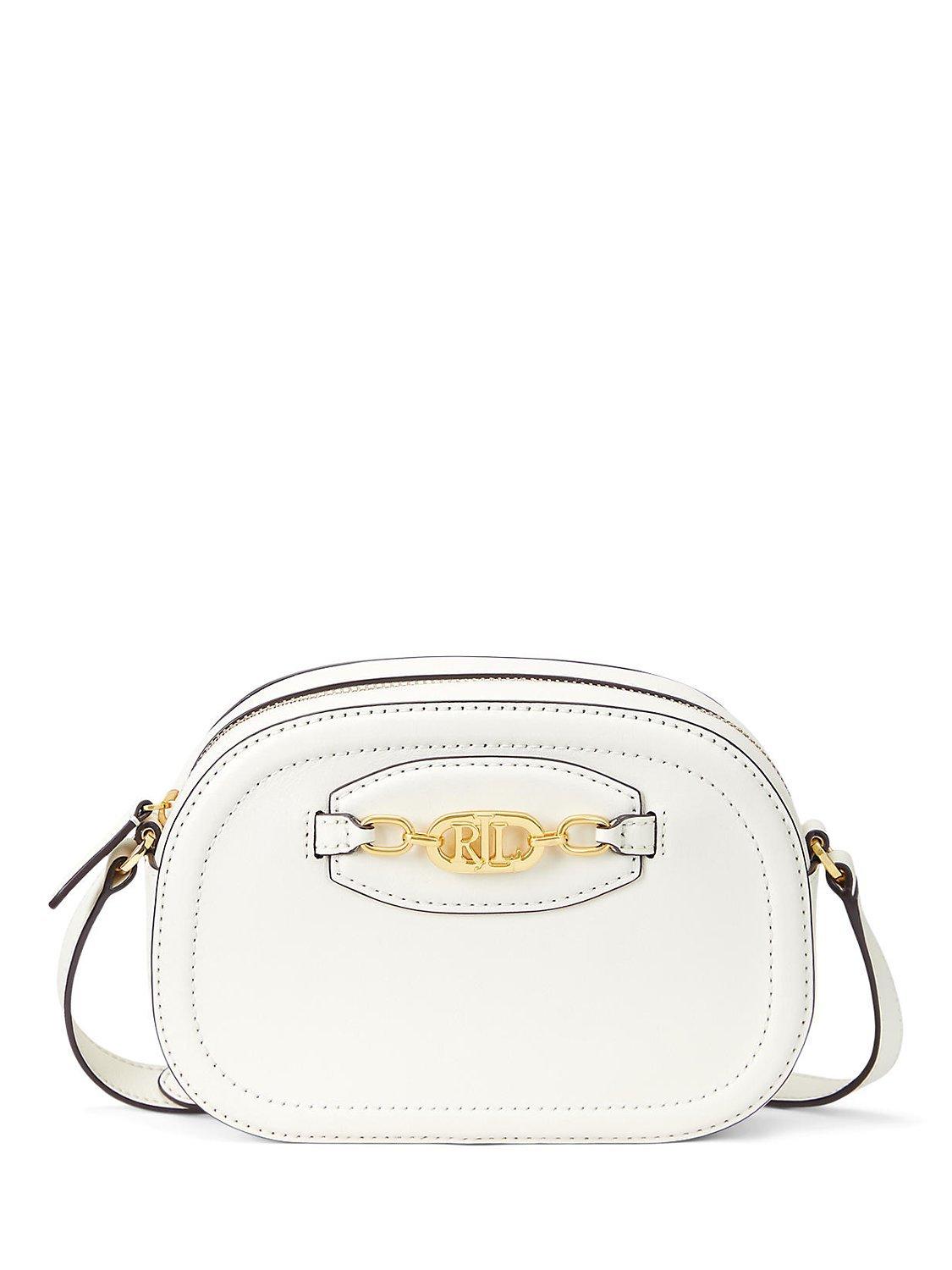 Lauren Ralph Lauren Jordynn 20 Leather Cross Body Bag, Vanilla
