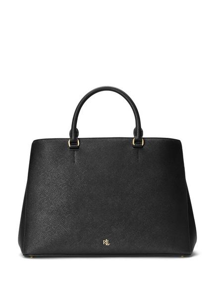 Lauren Ralph Lauren Hanna Large Leather Satchel, Black