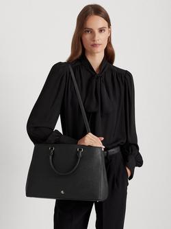 Lauren Ralph Lauren Hanna Large Leather Satchel - view 2, Black