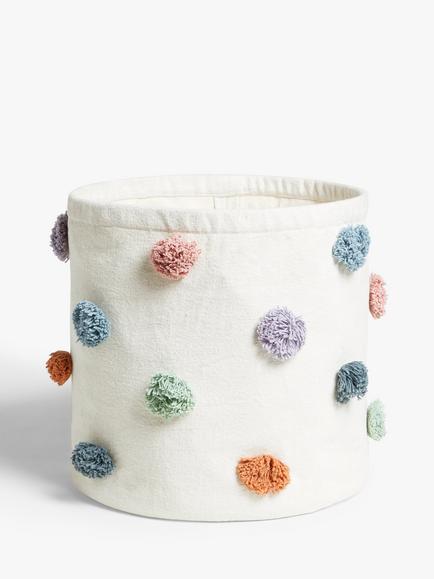 John Lewis Pom Pom Storage Basket, Multi