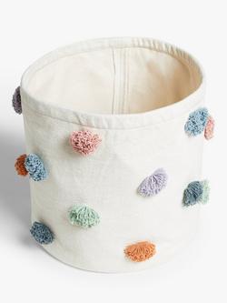 John Lewis Pom Pom Storage Basket - view 2, Multi